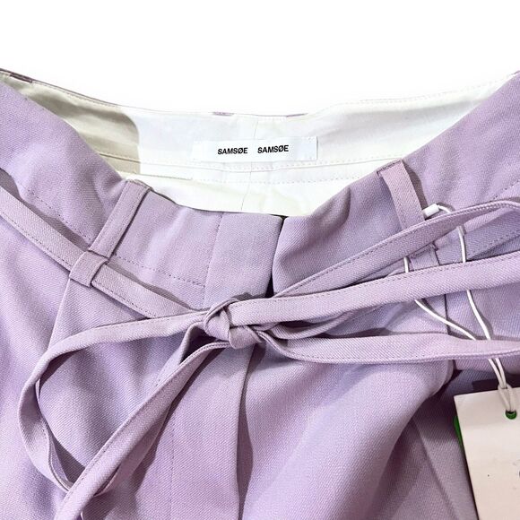 NWT Samsoe Samsoe Haven High Rise Pleated Wide Leg Trousers Pants Size S Purple - Picture 7 of 11